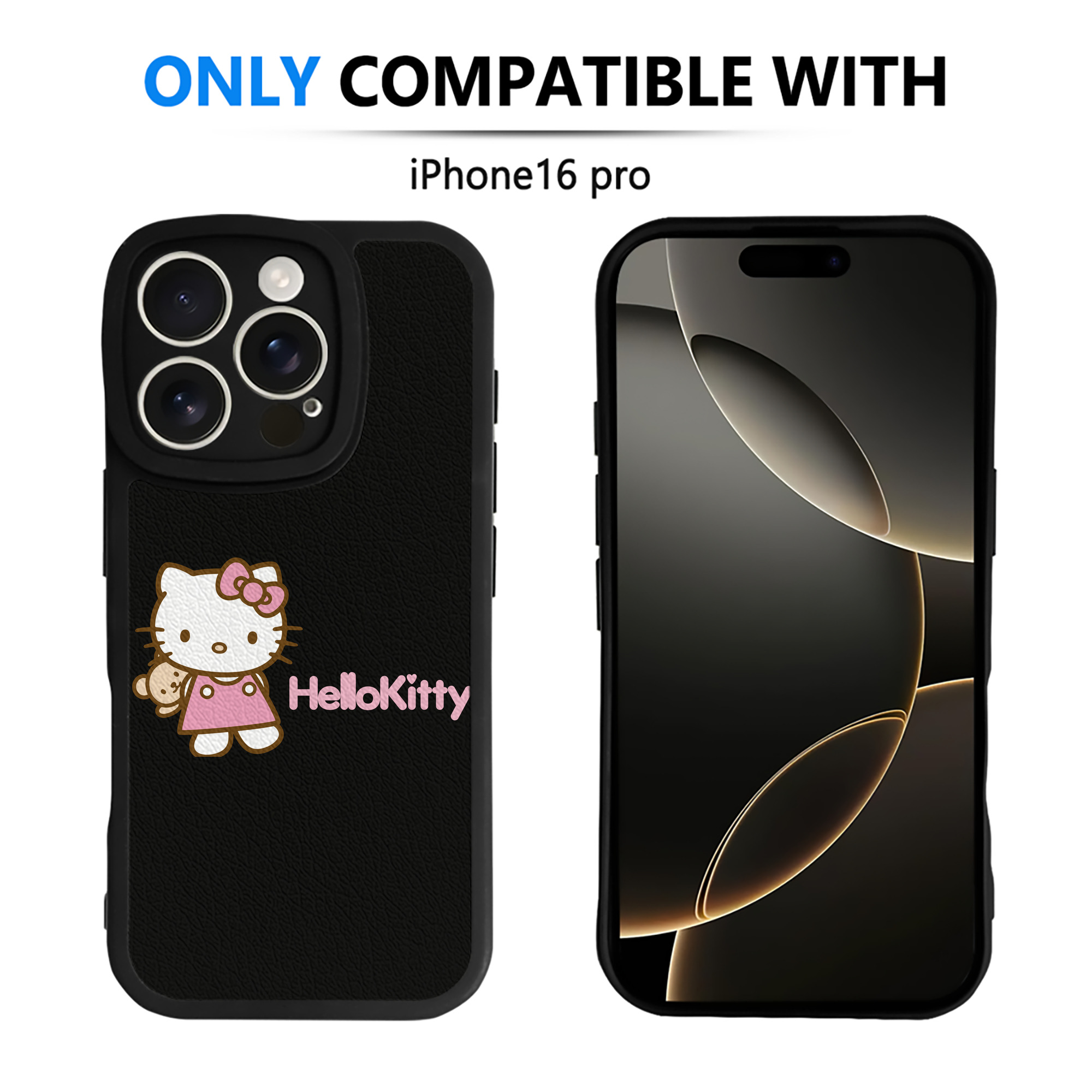 （画像用） Hello Kitty ハローキティ 【iPhone 16シリーズ対応】シリコンスマホケース（レザー調） 材質：シリコン